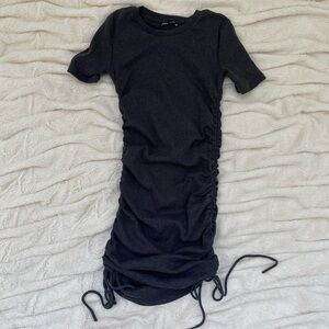 Zara ruched ribbed mini dress